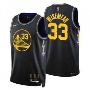 Men's Golden State Warriors James Wiseman #33 Black Premium - grade 2021/22 Swingman Jersey City Edition