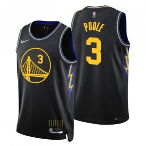 Men's Golden State Warriors Jordan Poole #3 Black 2021/22 High - quality Swingman Jersey City Edition