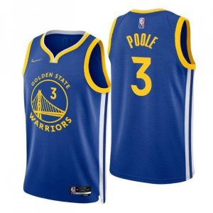 Men's Golden State Warriors Jordan Poole #3 Nike Royal 2021/22 Swingman Jersey Charming Icon Edition