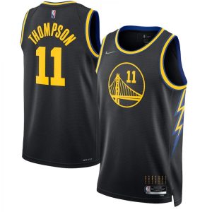 Men's Golden State Warriors Klay Phenomenal Thompson #11 Black 2021/22 Swingman Jersey City Edition