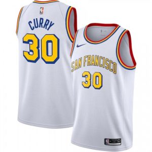 Men's Golden State Warriors Stephen Curry #30 White Classics Outstanding Swingman Jersey Classic Edition
