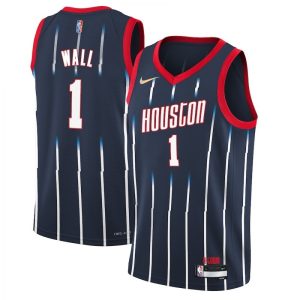 Men's Houston Rockets John Wall Enchanting #1 Nike Navy 2021/22 Swingman Jersey City Edition
