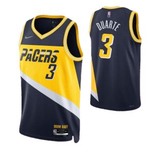 Men's Indiana Pacers Chris Duarte #3 Nike Navy 2021/22 Elegant Swingman NBA Jersey City Edition