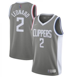 Men's LA Clippers Kawhi Leonard #2 Nike Gray 2020/21 Swingman Captivating Player Jersey Earned Edition