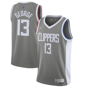 Men's LA Clippers Paul George #13 Nike Gray 2020/21 Swingman Player Jersey Captivating Earned Edition