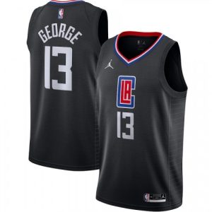 Men's LA Clippers Top - notch Paul George #13 Jordan Black 202021 Swingman Jersey Statement Edition