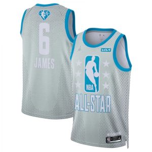 Men's LeBron James #6 Jordan Brand Gray 2022 Glamorous NBA All Star Game Swingman Jersey