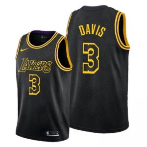 Men's Los Angeles Lakers Anthony Davis #3 Black High - quality Swingman Jersey City Edition