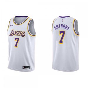 Men's Los Angeles Lakers Carmelo Anthony #7 Nike White 2020/21 Swingman Jersey Unique Association Edition