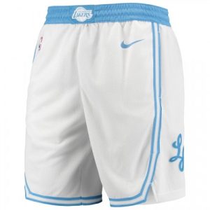 Men's Los Angeles Lakers Dashing Nike White 2020/21 Swingman Short City Edition