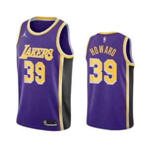 Men's Los Angeles Lakers Dwight Howard #39 Jordan Purple Swingman NBA Jersey Statement Luxurious Edition