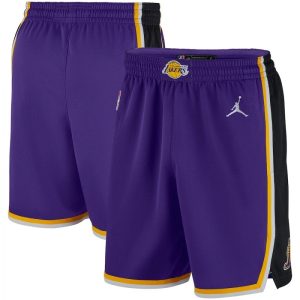 Men's Los Angeles Lakers Jordan Brand Purple 2020/21 Performance Swingman Striking Short Association Edition