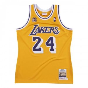 Men's Los Angeles Lakers Kobe Bryant #24 Throwback Stylish Yellow 2007 08 Hardwood Classics Jersey