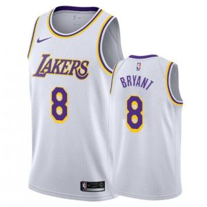 Men's Los Angeles Lakers Kobe Bryant #8 Classy White Swingman Jersey Association Edition