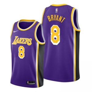 Men's Los Angeles Lakers Kobe Bryant #8 Purple Swingman Jersey Striking Statement Edition