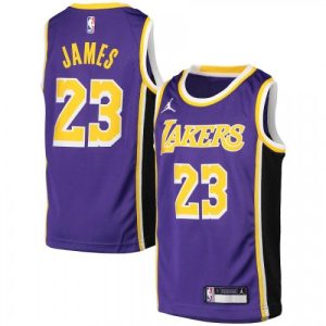 Men's Los Angeles Lakers LeBron James #23 Jordan Purple 20/21 Gorgeous Swingman Jersey Statement Edition