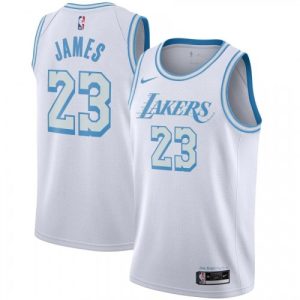 Men's Los Angeles Lakers LeBron James #23 Nike White 2020/21 Swingman Jersey City Magnificent Edition