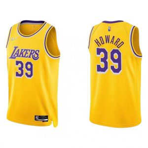 Men's Los Angeles Lakers Magnificent Dwight Howard #39 Nike Gold 2021/22 Swingman Jersey Icon Edition