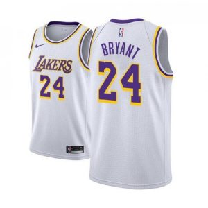 Men's Los Angeles Lakers Magnificent Kobe Bryant #24 White Swingman Jersey Association Edition