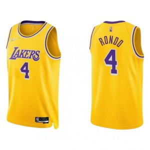 Men's Los Angeles Lakers Prime Rajon Rondo #4 Nike Gold 2021/22 Swingman Jersey Icon Edition