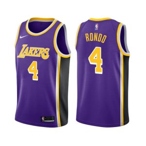 Men's Los Angeles Lakers Rajon Rondo Exceptional #4 Nike Purple Swingman NBA Jersey Statement Edition