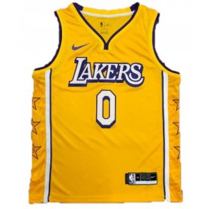 Men's Los Angeles Lakers Russell Dashing Westbrook #0 Nike Yellow Swingman NBA Jersey City Edition
