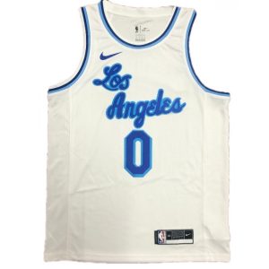 Men's Los Angeles Lakers Russell Westbrook Fabulous #0 Nike White Swingman NBA Jersey Classic Edition