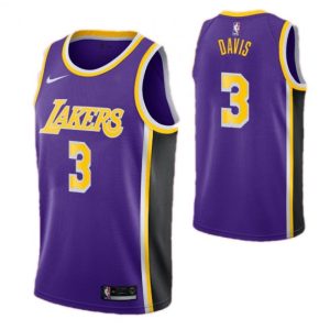 Men's Los Angeles Notable Lakers Anthony Davis #3 Purple Swingman Jersey Statement Edition