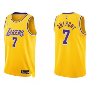 Men's Los Angeles Premium Lakers Carmelo Anthony #7 Nike Gold 2021/22 Swingman Jersey Icon Edition
