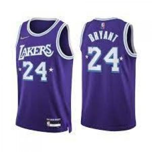 Men's Los Marvelous Angeles Lakers Kobe Bryant #24 Nike Purple 2021/22 Swingman Jersey City Edition