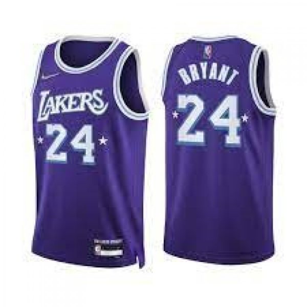 Men's Los Marvelous Angeles Lakers Kobe Bryant #24 Nike Purple 2021/22 Swingman Jersey City Edition