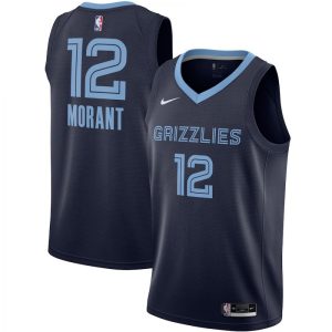 Men's Memphis Grizzlies Amazing Ja Morant Nike Navy 2020/21 Swingman Jersey Icon Edition