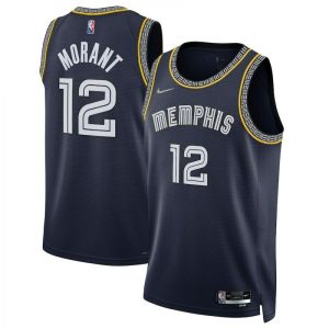 Men's Memphis Grizzlies Ja Morant #12 Nike Fabulous Navy Swingman Jersey City Edition