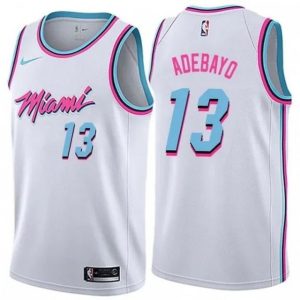 Men's Miami Heat Bam Adebayo #13 White 19 20 Swingman Fantastic Jersey City Edition