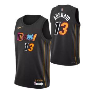 Men's Miami Heat Bam Stylish Adebayo #13 Nike Black 2021/22 Swingman Jersey City Edition