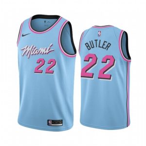 Men's Miami Heat Jimmy Butler #22 Stunning Nike Blue 2019/20 Finished Swingman Jersey City Edition