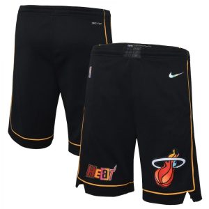 Men's Miami Heat Nike Black 2021/22 Admirable Courtside Swingman NBA Shorts City Edition
