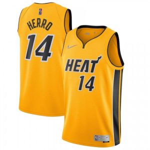 Men's Miami Heat Tyler Enchanting Herro #14 Nike Yellow 20/21 Swingman Jersey Earned Edition