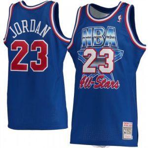 Men's Michael Jordan #23 Throwback Outstanding Blue 1993 NBA All Star Game Hardwood Classics Jersey
