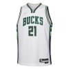 Men's Milwaukee Bucks Jrue Holiday #21 Nike White 2021/22 Classy Swingman NBA Jersey City Edition