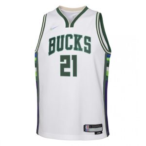 Men's Milwaukee Bucks Jrue Holiday #21 Nike White 2021/22 Classy Swingman NBA Jersey City Edition
