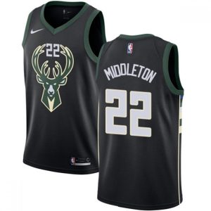 Men's Milwaukee Bucks Khris Middleton #22 Nike Black Swingman Jersey Statement Stunning Edition