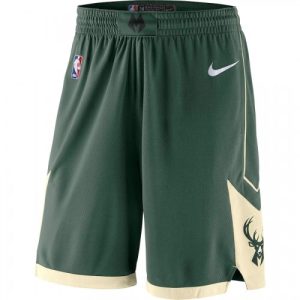 Men's Milwaukee Bucks Nike Green 2019/20 Marvelous Swingman Shorts Icon Edition