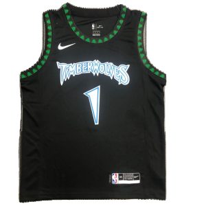Men's Minnesota Timberwolves Anthony Edwards #1 Nike Black Hardwood Terrific Classics Swingman Jersey