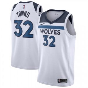 Men's Minnesota Timberwolves Karl Anthony Towns #32 Exceptional Nike White Swingman Jersey Association Edition