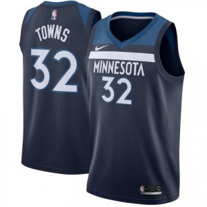 Men's Minnesota Timberwolves Karl Anthony Towns #32 Nike Navy Swingman Jersey Icon Classy Edition