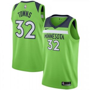 Men's Minnesota Timberwolves Remarkable Karl Anthony Towns #32 Nike Green Swingman Jersey Statement Edition