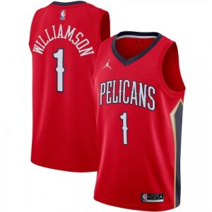 Men's New Classy Orleans Pelicans Zion Williamson #1 Jordan Red 20/21 Jersey Statement Edition