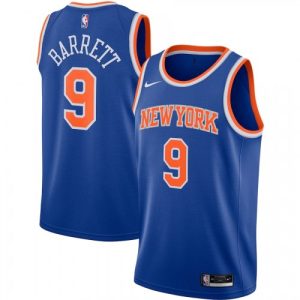 Men's New Marvelous York Knicks RJ Barrett #9 Nike Blue 2020/21 Swingman Jersey Icon Edition