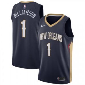 Men's New Orleans Pelicans Premium - grade Zion Williamson #1 Nike Navy 2020/21 Swingman Jersey Icon Edition